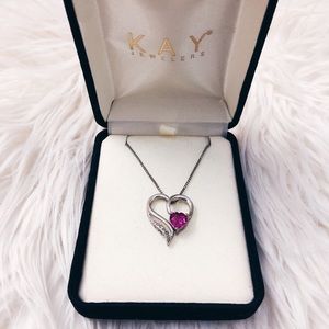 Kay’s Jewelers Ruby Necklace with Diamond Accent